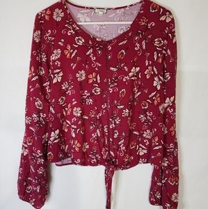 Eyeshadow Blouse Floral Top Women's Size L